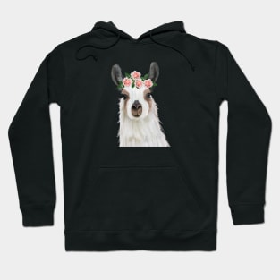 Flower Crown Llama Hoodie